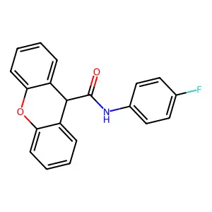 N-(4-fluorophenyl)-9H-xanthene-9-carboxamide structure