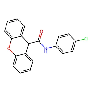 N-(4-chlorophenyl)-9H-xanthene-9-carboxamide structure