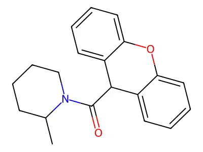 (2-methylpiperidin-1-yl)(9H-xanthen-9-yl)methanone structure