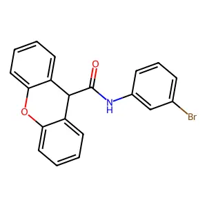 N-(3-bromophenyl)-9H-xanthene-9-carboxamide structure
