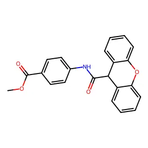 methyl 4-[(9H-xanthen-9-ylcarbonyl)amino]benzoate structure