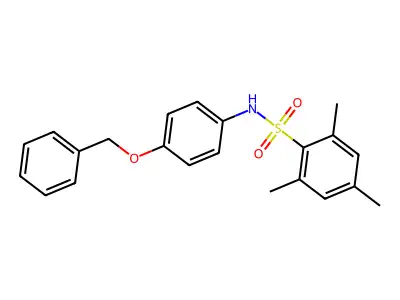 2,4,6-trimethyl-N-(4-phenylmethoxyphenyl)benzenesulfonamide structure