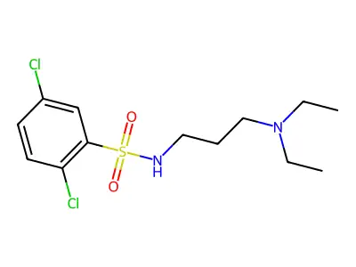 2,5-dichloro-N-[3-(diethylamino)propyl]benzenesulfonamide structure