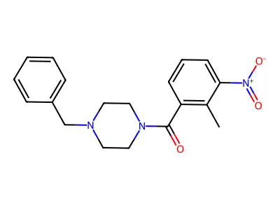 (4-Benzylpiperazin-1-yl)(2-methyl-3-nitrophenyl)methanone structure