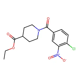 Ethyl 1-(4-chloro-3-nitrobenzoyl)piperidine-4-carboxylate structure