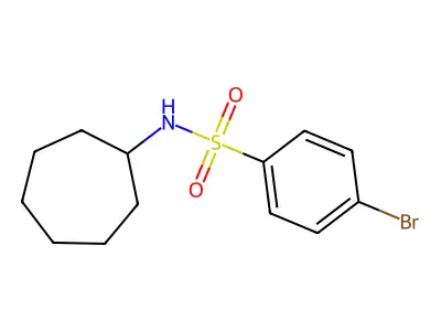 4-bromo-N-cycloheptylbenzenesulfonamide structure