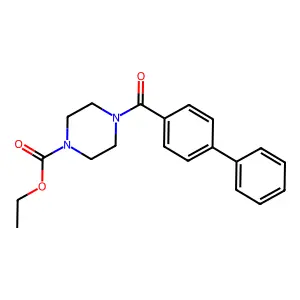 Ethyl 4-[(4-phenylphenyl)carbonyl]piperazinecarboxylate structure
