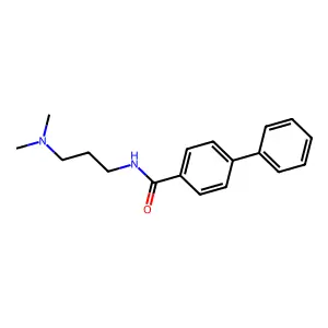 N-[3-(dimethylamino)propyl]biphenyl-4-carboxamide structure