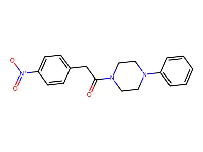 2-(4-Nitrophenyl)-1-(4-phenylpiperazin-1-yl)ethanone structure