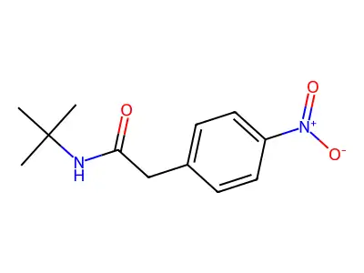 N-tert-butyl-2-(4-nitrophenyl)acetamide structure