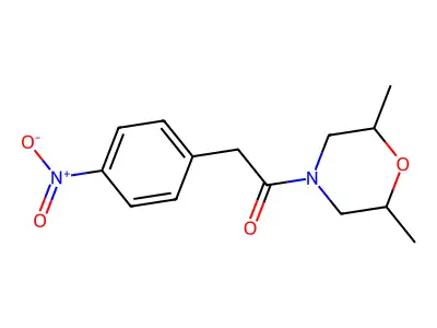 1-(2,6-Dimethylmorpholin-4-yl)-2-(4-nitrophenyl)ethanone structure