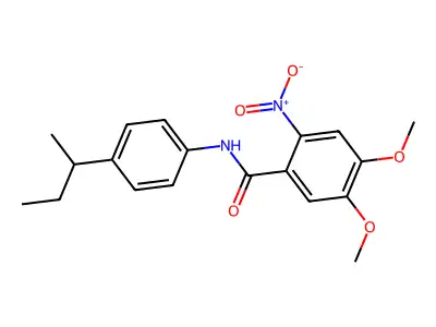 N-(4-butan-2-ylphenyl)-4,5-dimethoxy-2-nitrobenzamide structure