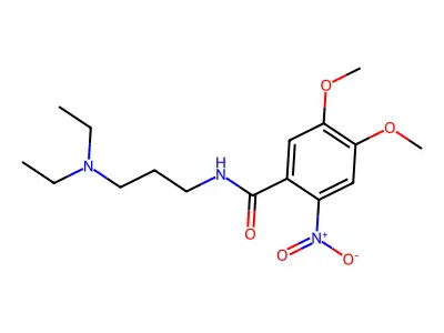 N-[3-(diethylamino)propyl]-4,5-dimethoxy-2-nitrobenzamide structure