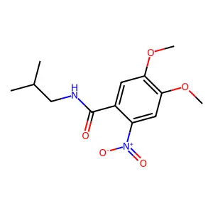 4,5-dimethoxy-N-(2-methylpropyl)-2-nitrobenzamide structure
