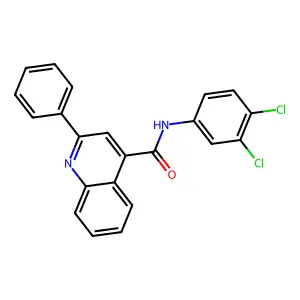 N-(3,4-dichlorophenyl)-2-phenylquinoline-4-carboxamide structure