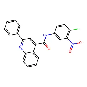 N-(4-chloro-3-nitrophenyl)-2-phenylquinoline-4-carboxamide structure
