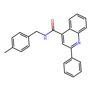 N-[(4-methylphenyl)methyl]-2-phenylquinoline-4-carboxamide structure