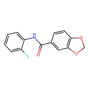 N-(2-fluorophenyl)-1,3-benzodioxole-5-carboxamide structure