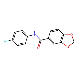 N-(4-fluorophenyl)-2H-1,3-benzodioxole-5-carboxamide structure