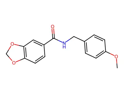 N-(4-methoxybenzyl)-1,3-benzodioxole-5-carboxamide structure