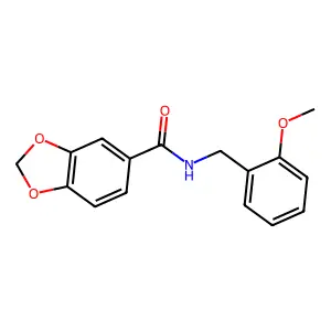 N-(2-methoxybenzyl)-1,3-benzodioxole-5-carboxamide structure