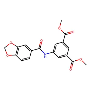 Dimethyl 5-(benzo[d][1,3]dioxole-5-carboxamido)isophthalate structure