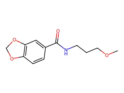 N-(3-methoxypropyl)-1,3-benzodioxole-5-carboxamide structure