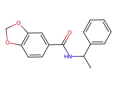 N-(1-phenylethyl)-1,3-benzodioxole-5-carboxamide structure