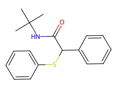 N-tert-butyl-2-phenyl-2-(phenylsulfanyl)acetamide structure