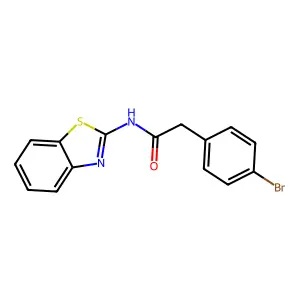 N-(1,3-benzothiazol-2-yl)-2-(4-bromophenyl)acetamide structure