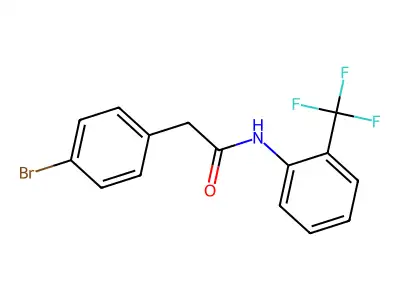 2-(4-bromophenyl)-N-[2-(trifluoromethyl)phenyl]acetamide structure