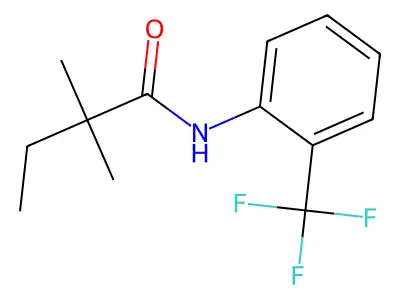 2,2-dimethyl-N-[2-(trifluoromethyl)phenyl]butanamide structure