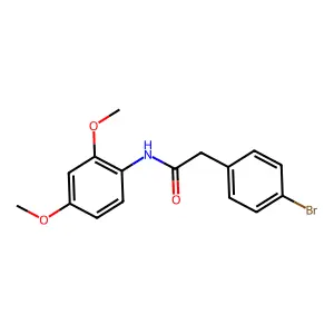 2-(4-bromophenyl)-N-(2,4-dimethoxyphenyl)acetamide structure