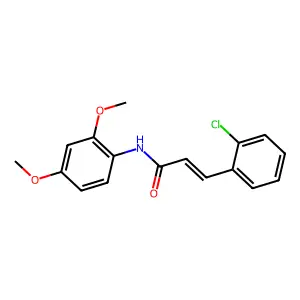 3-(2-chlorophenyl)-N-(2,4-dimethoxyphenyl)prop-2-enamide structure