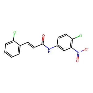 (E)-N-(4-chloro-3-nitrophenyl)-3-(2-chlorophenyl)prop-2-enamide structure