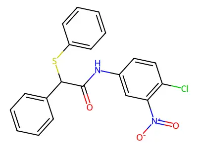 N-(4-chloro-3-nitrophenyl)-2-phenyl-2-phenylsulfanylacetamide structure