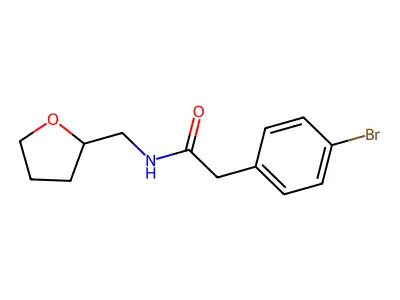 2-(4-bromophenyl)-N-(oxolan-2-ylmethyl)acetamide structure