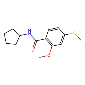 N-cyclopentyl-2-methoxy-4-(methylsulfanyl)benzamide structure