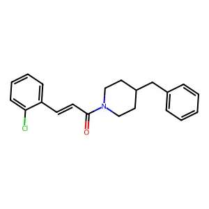 (E)-1-(4-benzylpiperidin-1-yl)-3-(2-chlorophenyl)prop-2-en-1-one structure