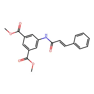 methyl 5-((2E)-3-phenylprop-2-enoylamino)-3-(methoxycarbonyl)benzoate structure