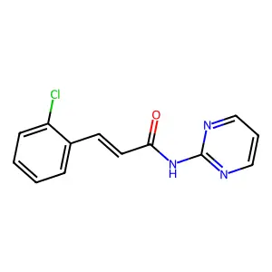 (E)-3-(2-chlorophenyl)-N-pyrimidin-2-ylprop-2-enamide structure