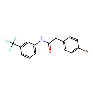 2-(4-bromophenyl)-N-[3-(trifluoromethyl)phenyl]acetamide structure