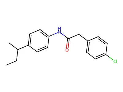 N-[4-(butan-2-yl)phenyl]-2-(4-chlorophenyl)acetamide structure
