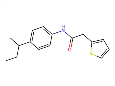 N-(4-butan-2-ylphenyl)-2-thiophen-2-ylacetamide structure