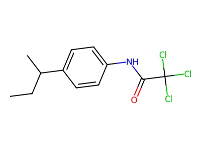 N-(4-butan-2-ylphenyl)-2,2,2-trichloroacetamide structure