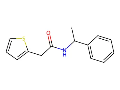 N-(1-phenylethyl)-2-thiophen-2-ylacetamide structure