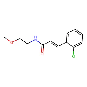 (E)-3-(2-chlorophenyl)-N-(2-methoxyethyl)prop-2-enamide structure