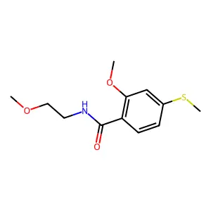 2-methoxy-N-(2-methoxyethyl)-4-(methylsulfanyl)benzamide structure