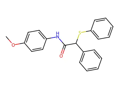 N-(4-methoxyphenyl)-2-phenyl-2-(phenylsulfanyl)acetamide structure