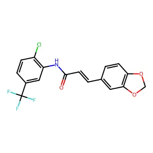 (2E)-3-(1,3-benzodioxol-5-yl)-N-[2-chloro-5-(trifluoromethyl)phenyl]prop-2-enamide structure